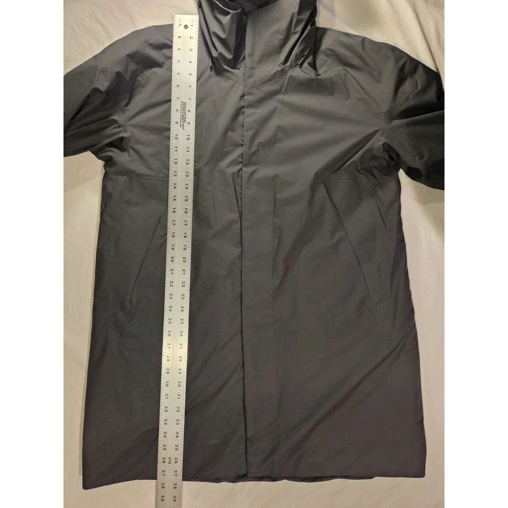 Viev Men's Gore-Tex Dante Insulated Long Jacket‎ Hooded, Size XL, Gray Black
